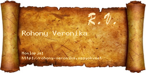 Rohony Veronika névjegykártya